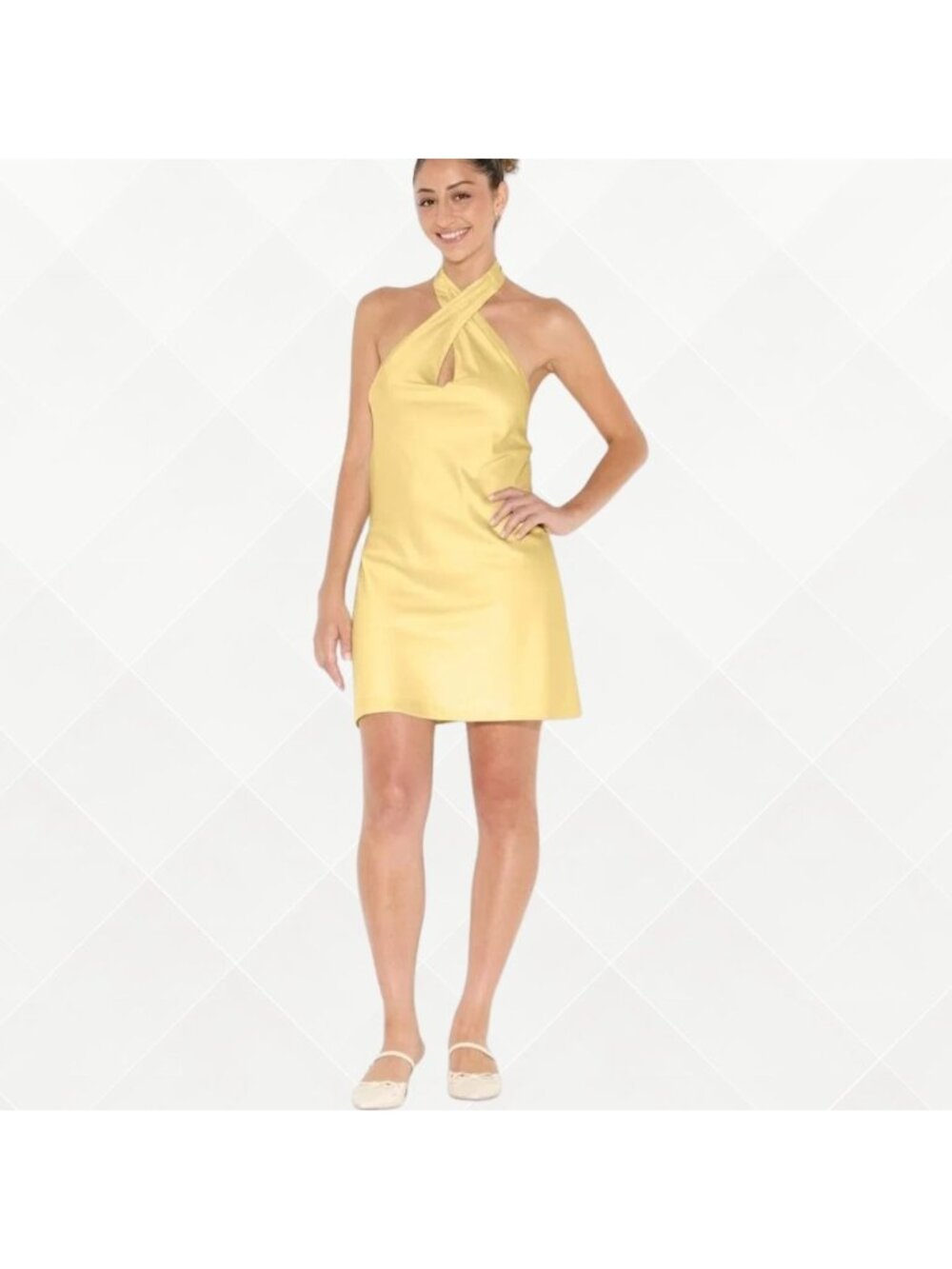 Wild Fable Satin Mini Dress • Size S • NWT • Light Yellow